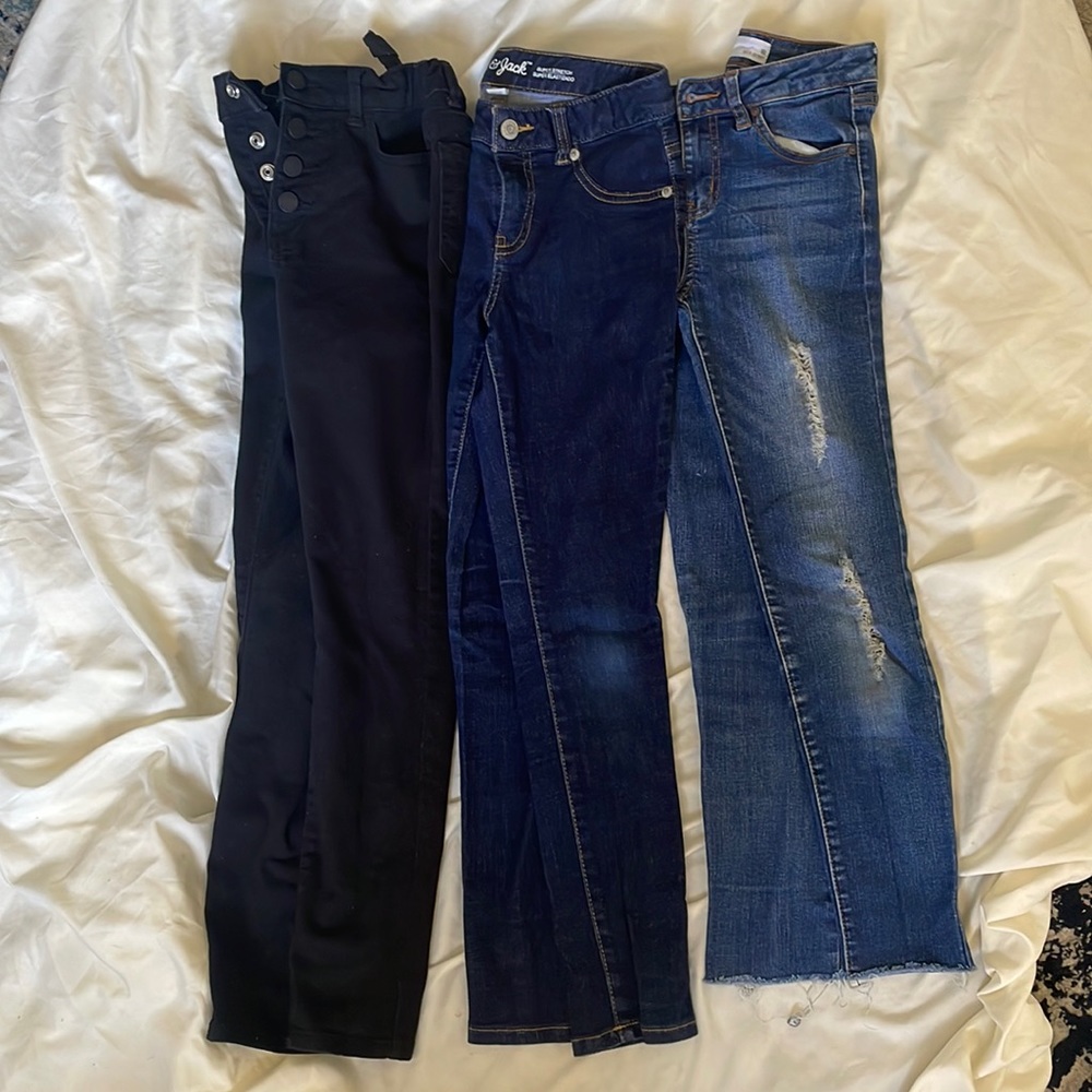 BUNDLE OF 3 Jordache Cat & Jack  and RSQ 3 pair of jeans size 10 stretchy